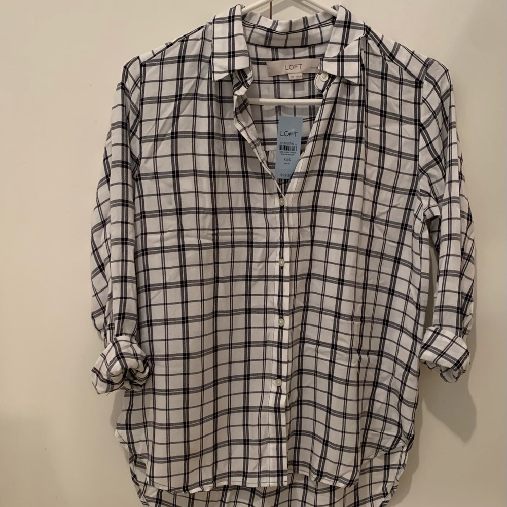 Loft plaid blouse - Size: XXS Petite